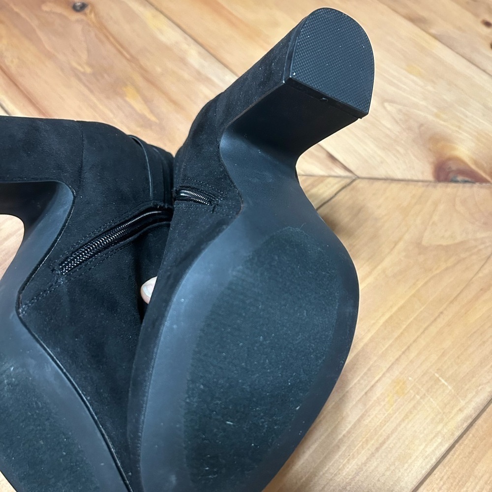 JustFab Sleek Black Ankle Booties - Picture 7 of 9